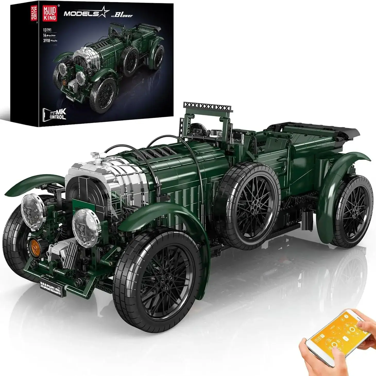 Mould King – voiture technique, jouets, souffleur télécommandé, bloc de construction Vintage, assemblage de voiture Oldtime, ensemble de briques, cadeau pour enfants, 13191