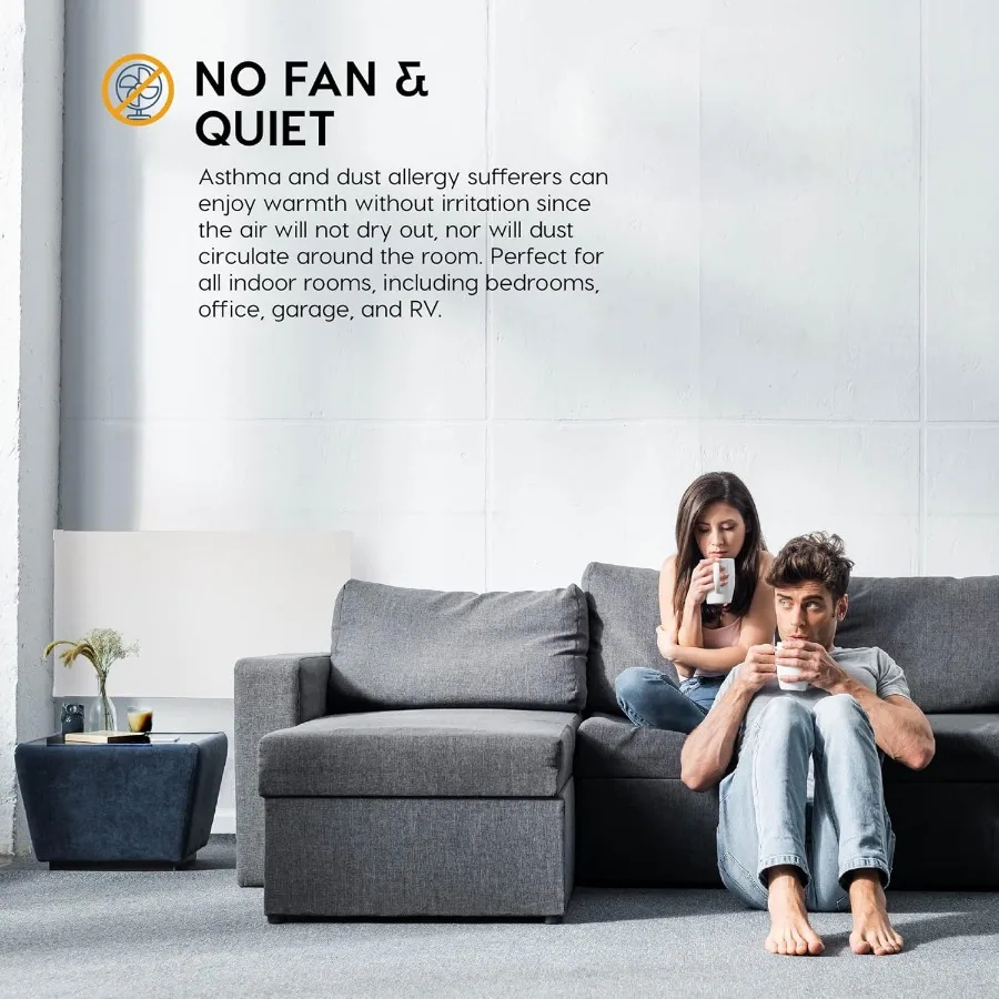 Raumheizplatte zur Wandmontage mit integriertem Thermostat für effiziente Raumheizung – Konvektionsheizung mit 600-Watt-Wärmeschutz