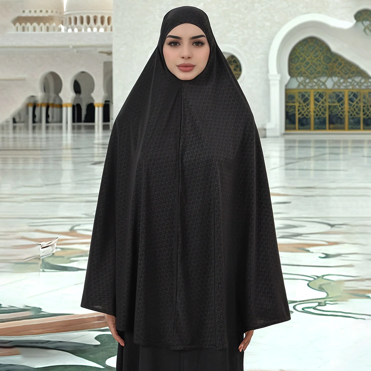 رمضان بيزلي مطبوعة الحجاب امرأة مسلمة وشاح فوري قبعة خيمار الإسلام جيرسي وشاح الرأس حجم كبير فام عمامة 131*130 سنتيمتر