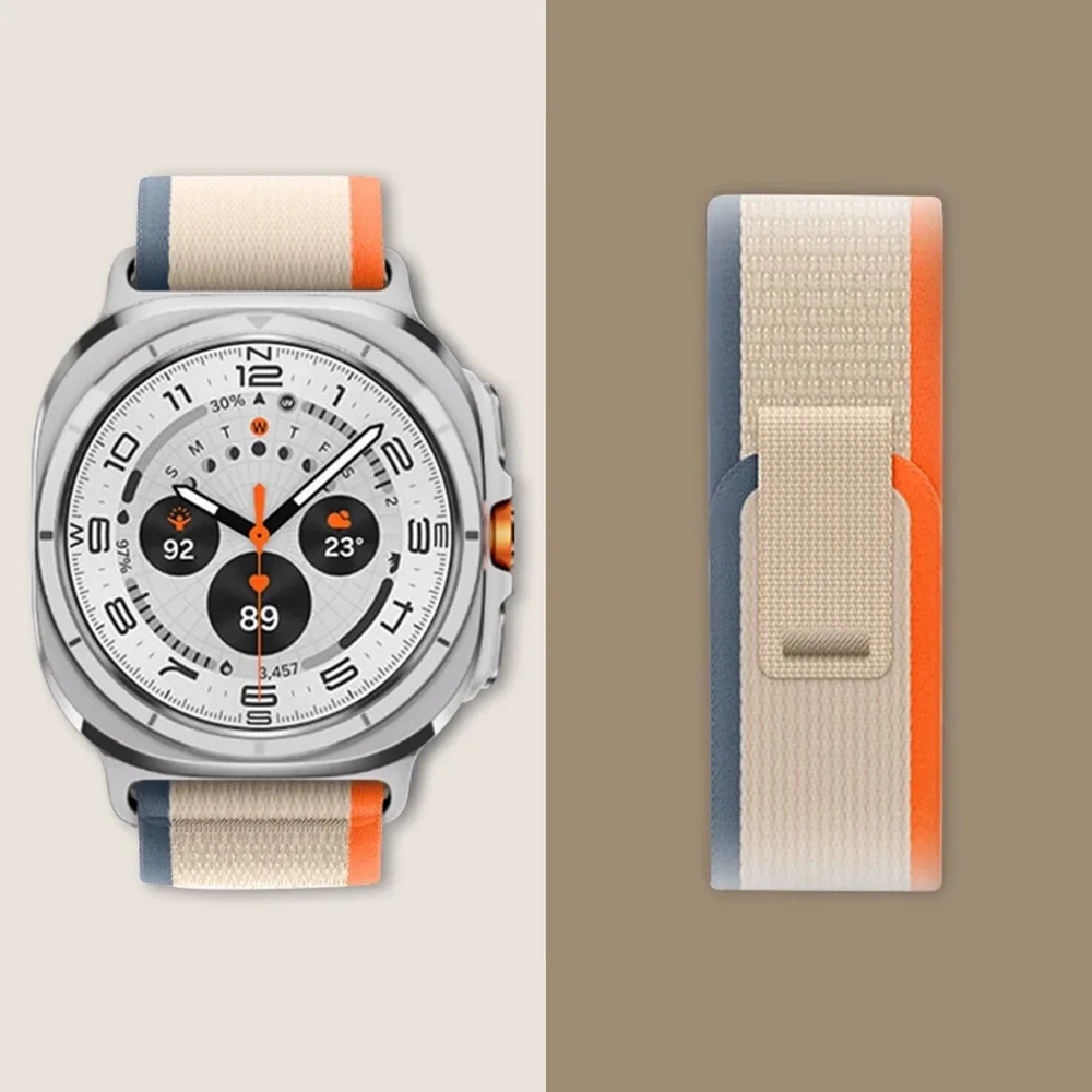 Nylonarmband für Samsung Galaxy Watch Ultra, 47 mm, Zubehör, Trail-Loop-Armband mit Klettverschluss, Samsung 47 mm Armband
