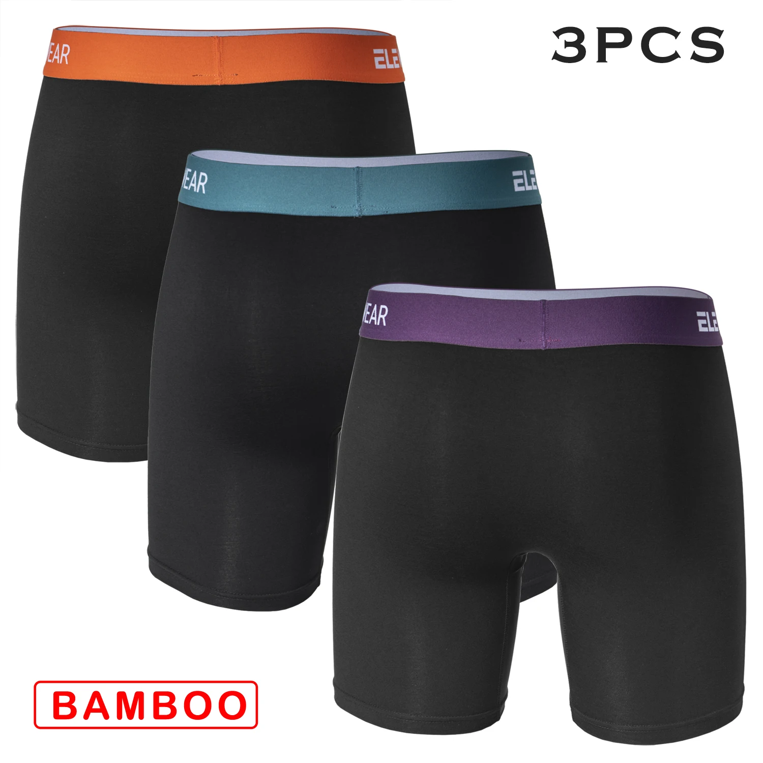 3 قطعة ملابس داخلية للرجال من الخيزران الملاكمين مع فتح تنفس Boxershorts الرجال سراويل داخلية حجم كبير الملاكمين الموضة موجز