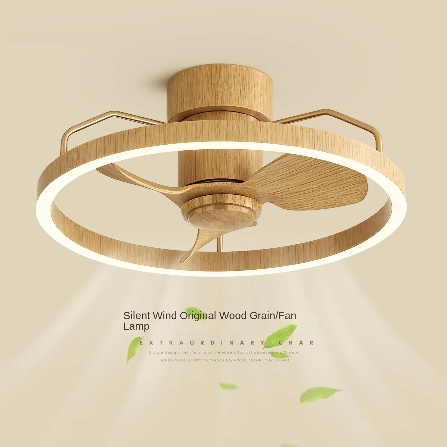 70CM Diameter Ceiling Fan with LED Light Flush Mount  6-Speed Remote Control Dimmable Fan Lamp for Home Kitchen Bedroom