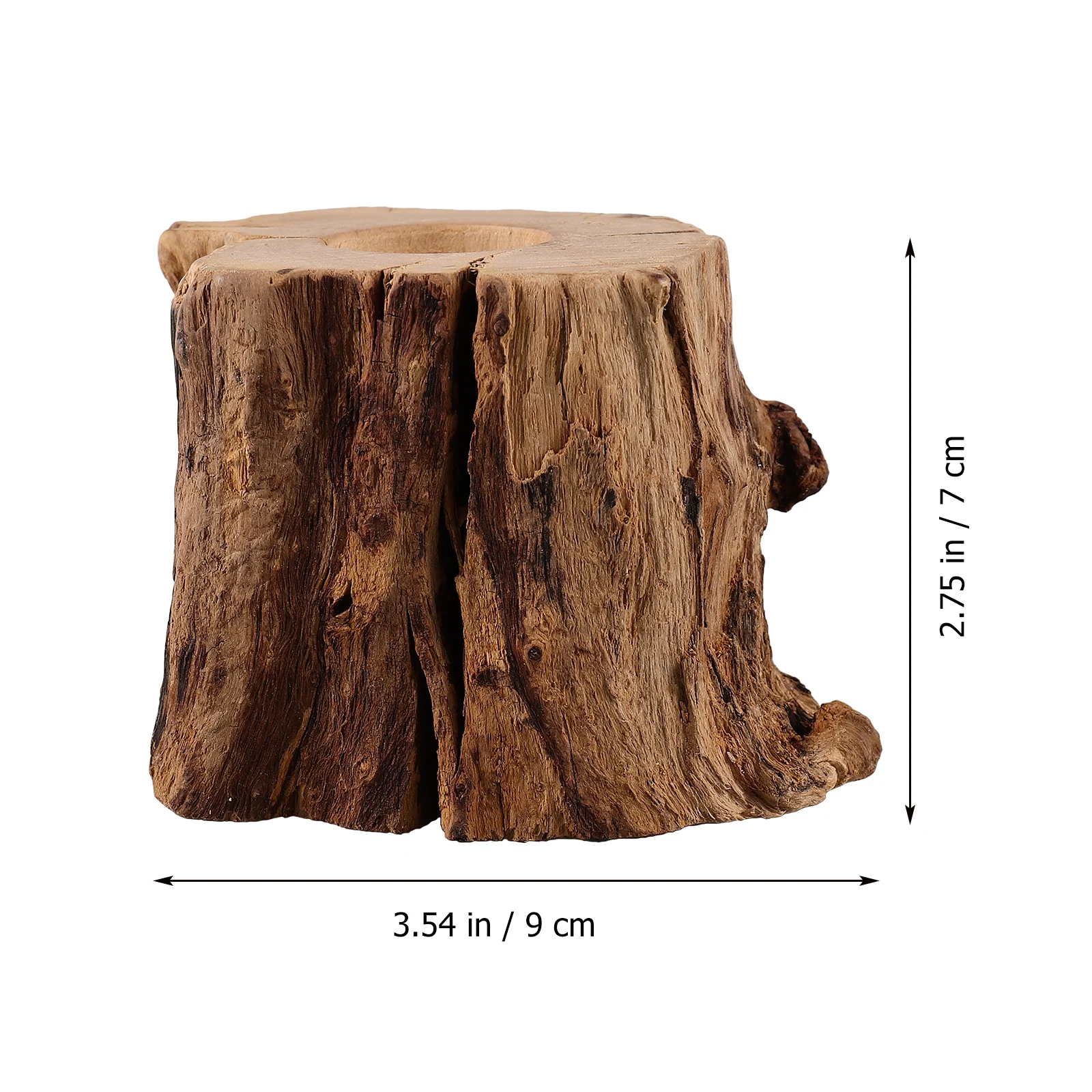 Wooden Crystal Ball Stand Stump Shaped Night Light Stand USB Charging LED Light Holder Stump Design Table Night Light Base