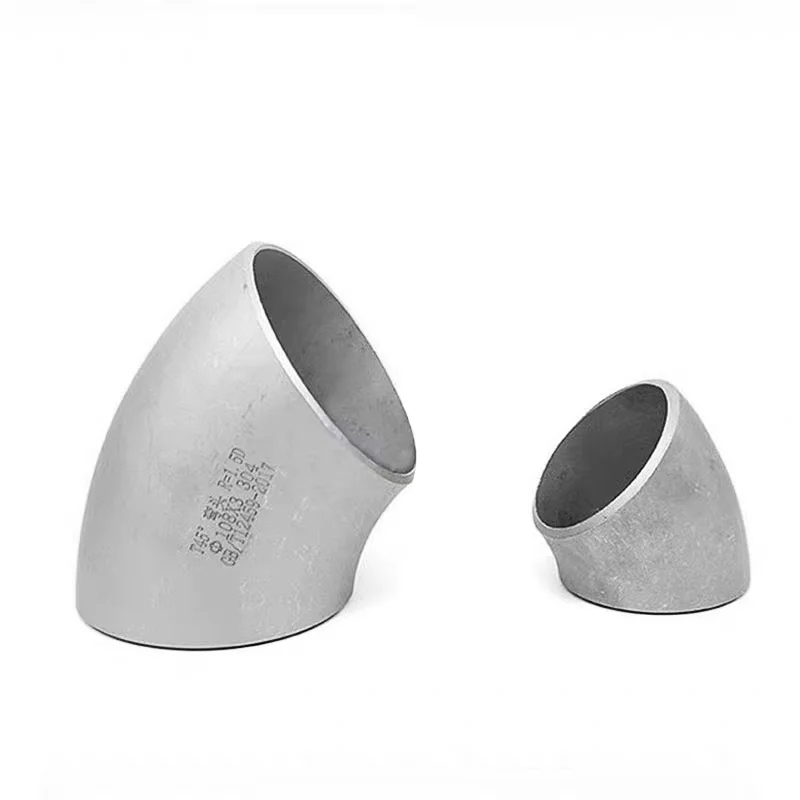 304 Stainless Steel 45 ° Elbow Stamping Industrial Grade Welded Pipe Fittings Elbow Butt Joint Short Elbow
