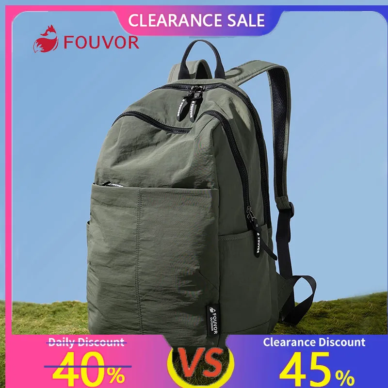 

Fouvor Women's Backpack Lightweight Nylon Material Large Capacity Fashion Durable Zippers Comfortable Straps Travel Bags 3043-06