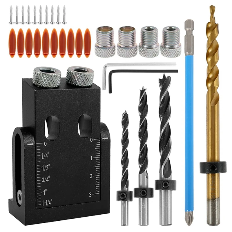 Woodworking Inclined Hole Fixer Set 15-Degree Angle Drilling Guide Tool Drilling Angle Guide Hole Locator