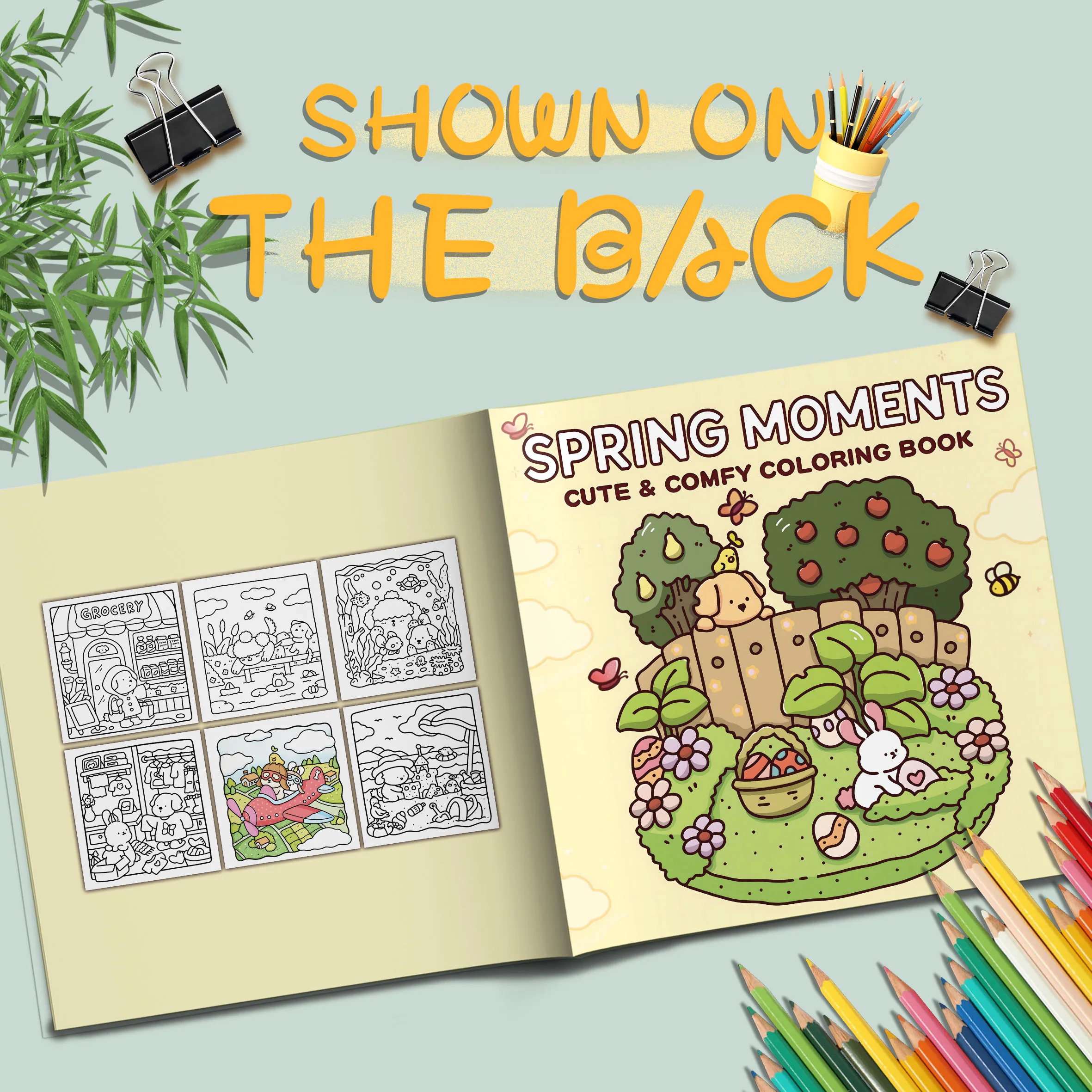 Libro da colorare Spring Serenity: bellissimo e confortevole libro illustrato a tema verde con pagine in bianco e nero