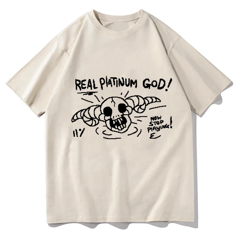 Binding Of Isaac T-Shirt Real Platinum God T Shirts Pure Cotton Unisex Fashion Casual Harajuku Graphic Hip Hop Tops Short Sleeve