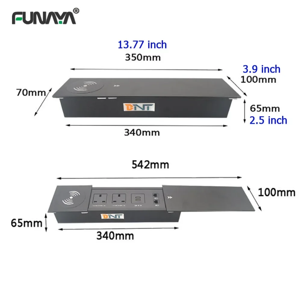 Table Hidden Sockets 110V 220V 2500W 10A Universal US/EU/UK/AU/brazil USB Power Smart Built In Electric Socket with Slider Cover