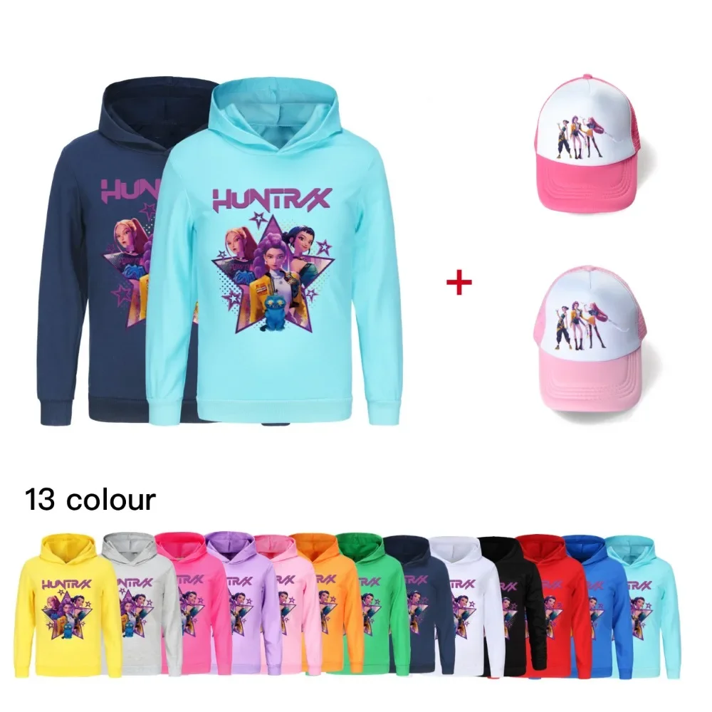 

Korean Style Hunter Hoodie for Kids Boys Girls Trendy Sweatshirt with Sun Hat Casual Coats Children Clothing Fashion Outfit