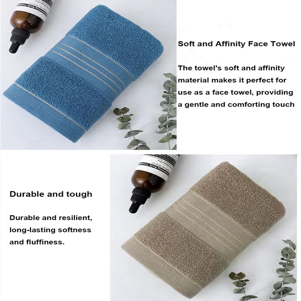 YLW Pure Cotton Towel Microfiber Quick Dry Hair Towel Water Absorption Bath Towel Solid Color Golden Silk Face Towel