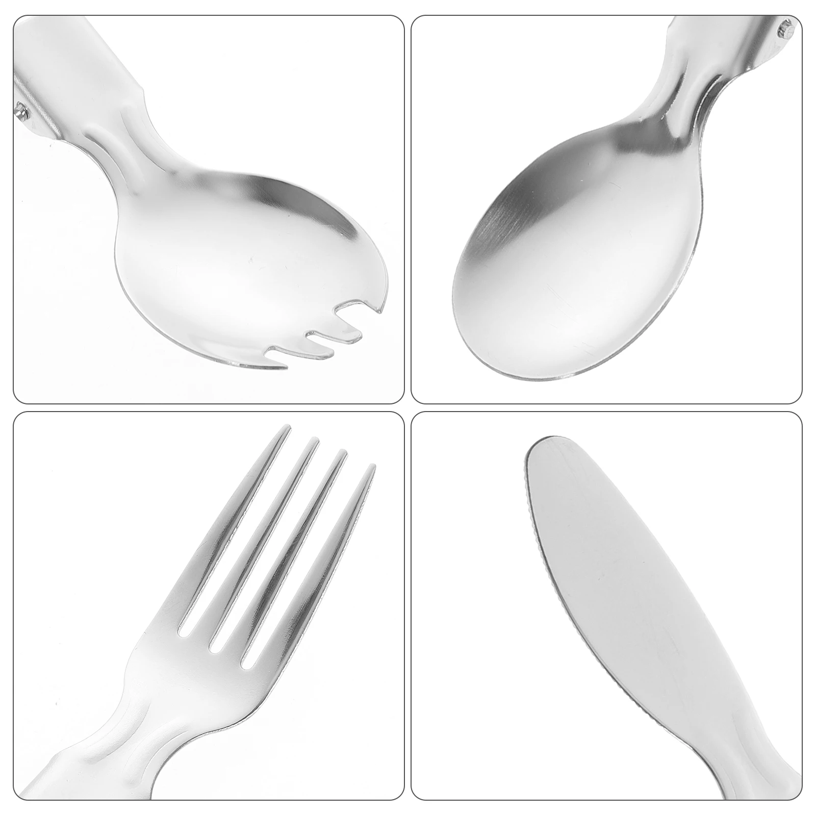 

Folding Cutlery Set Stainless Steel Mini Travel Camping Utensils Portable Reusable Silverware Fork Spoon Knife Outdoor Dining
