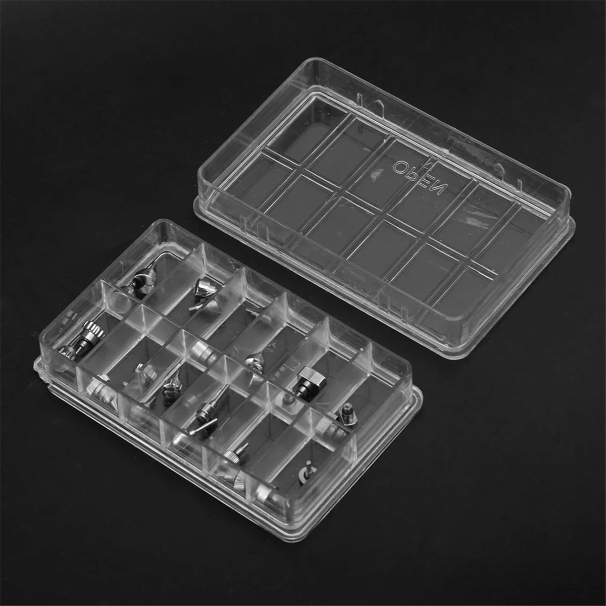 HOT Stainless Steel Watch Push Press Button,12 Grid/Box Watch Repairing Tool Accessory,Replacement Kit Watch Repair Tool