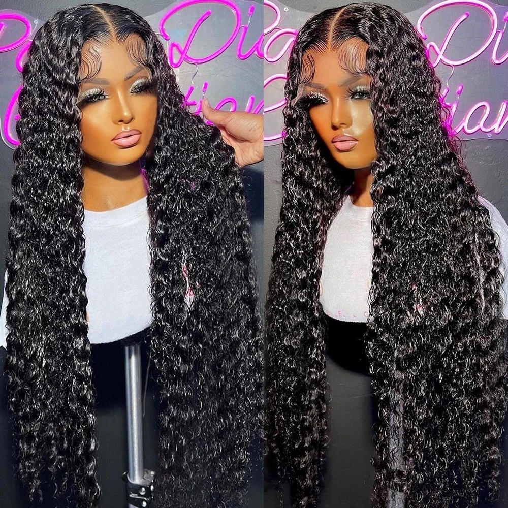 Deep Wave Glueless Wig Human Hair Ready To Wear And Go PrePlucked For Women Precut 13x6 Hd Frontal Curly Lace Front Wigs 200%