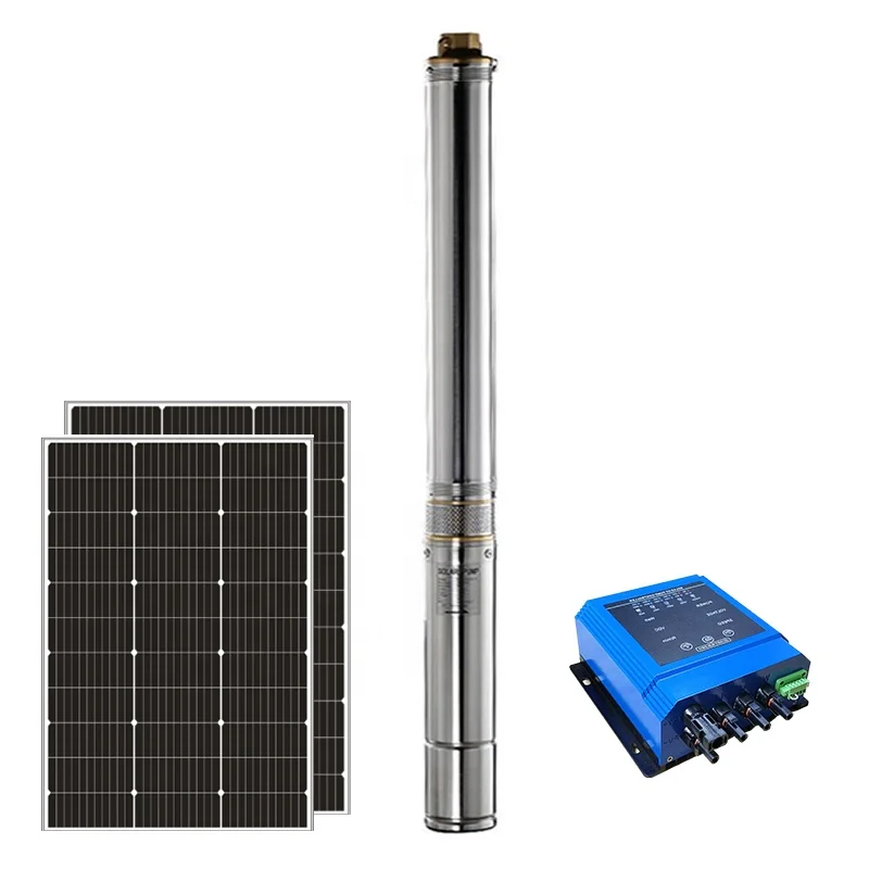 2hp 120V JILU solar water pump deep well pump with MPPT controller