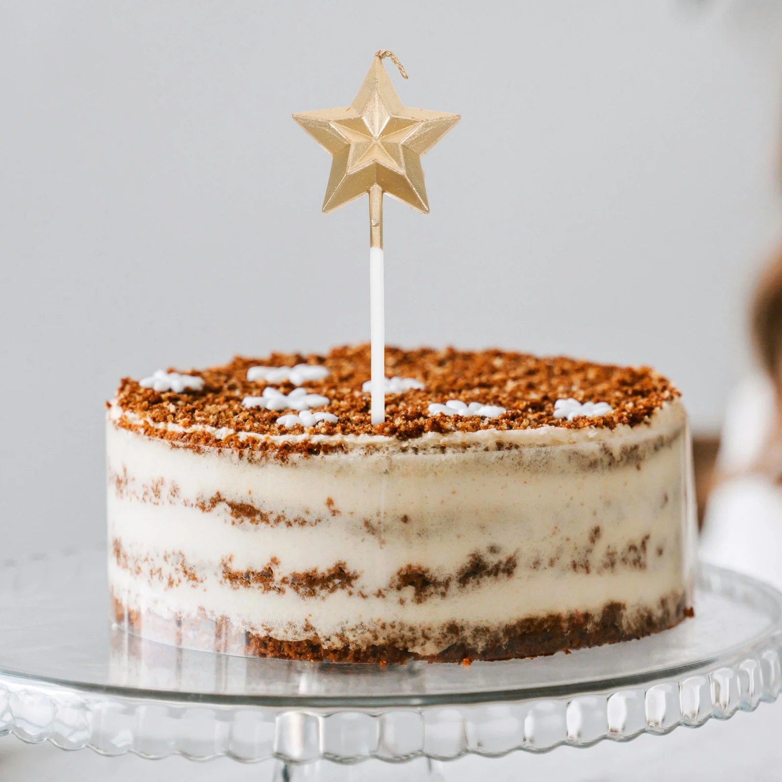 8 Uds. Velas metálicas 3D para pastel de cumpleaños en forma de estrella, decoración para fiesta de boda, suministros brillantes para decoración de tarta