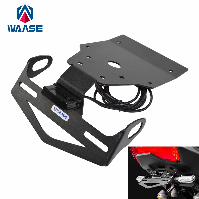 

WAASE ADV160 Rear License Plate Frame Holder Bracket Tail Tidy Fender Eliminator with LED Light For Honda ADV 160 2022 2023