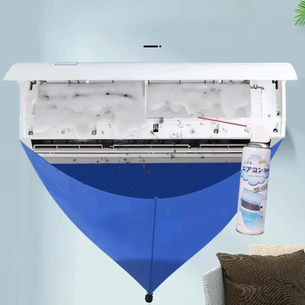 Saco de Limpeza para Ar Condicionado à Prova de Derramamento, Capa Impermeável para Limpeza de AC Split, Mangueira de Drenagem, Kit de Limpeza de Ar Condicionado, Ferramenta de Limpeza de Ar Condicionado