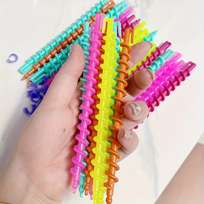 26pcs Multicolor Spiral Hair Curlers Suitable for Salon & Home Use - Hot-Resistant Plastic Rollers with Spiral,Hairstyling Tool