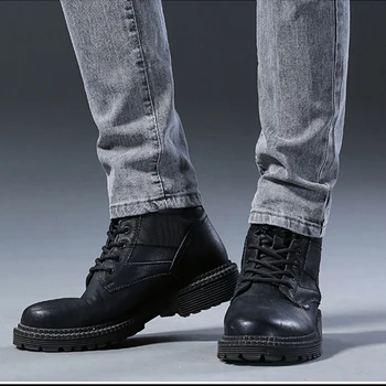New style jeans, men's slim fit, Korean style comfortable straight leg elastic gray mid waist pants, men's casual denim pants 6 New style jeans, men's slim fit, Korean style comfortable straight leg elastic gray mid waist pants, men's casual denim pants 6