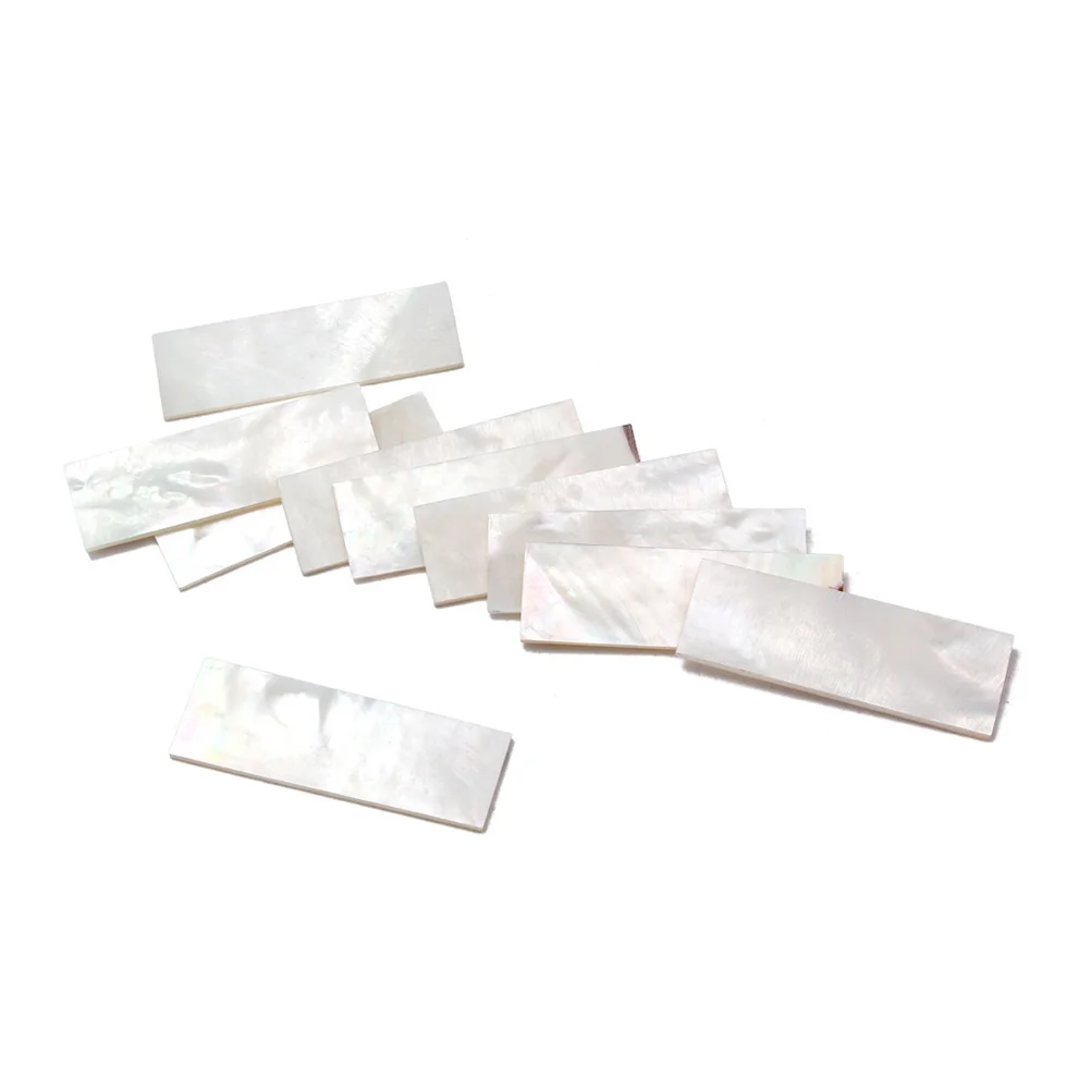 

10 pcs White Shell Inlay Blocks For Guitar Fretboard Diy Decoration Seashell Material Durable Color Fast Easy Cut Install Guitar