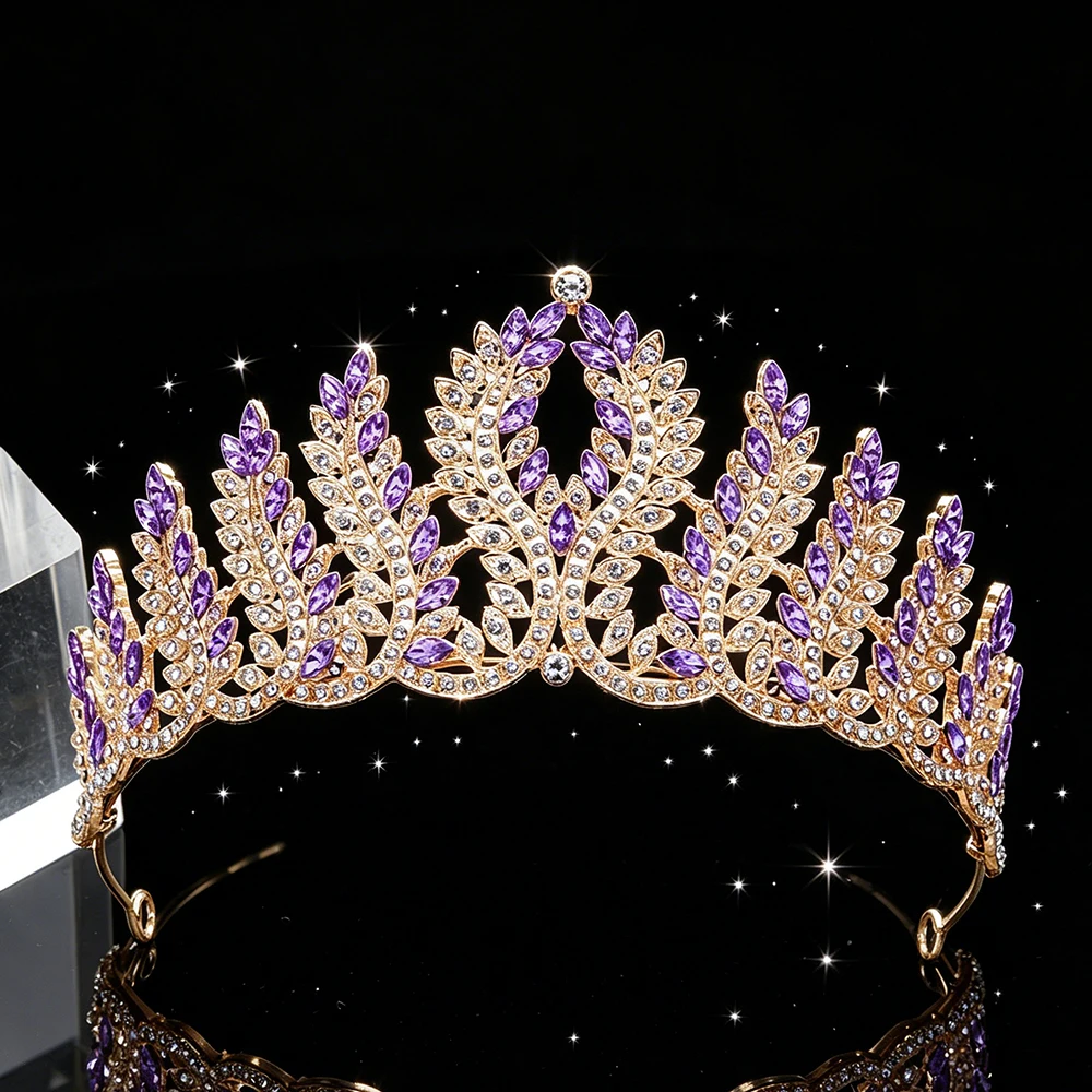 Fashion Baroque Bridal Tiara Sparkling Rhinestone Queen Crown, Elegant Royal Headpiece Wedding Pageant Competition Birthday view 5