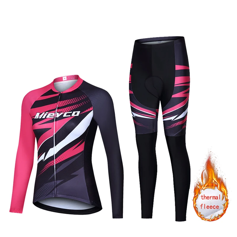 

Winter Cycling Jersey Set 20D Women Thermal Fleece Bicycle Clothing MTB Bike Suit Ciclismo Accesorios Para Bicicletas Triathlon