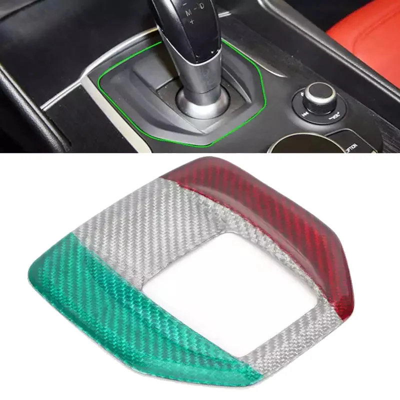 

Carbon Fiber Car Gear Shift Panel Frame Cover Trim For Alfa Romeo Giulia Car Styling