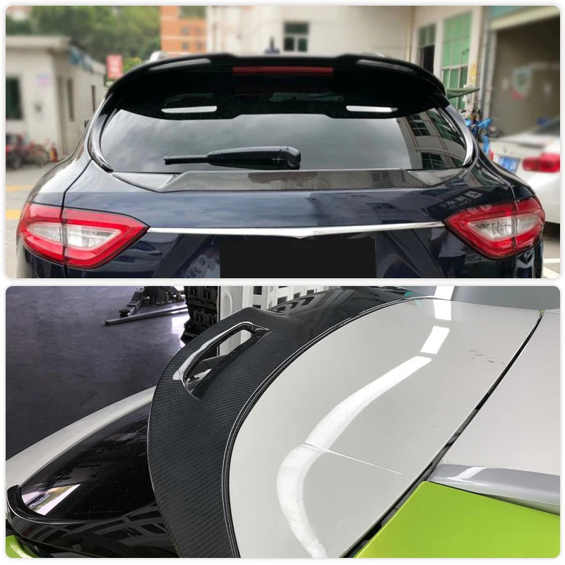 Car Rear Roof Spoiler Wing For Maserati Levante Sport Utility 4-Door 2016-2018 Carbon Fiber Rear Window Roof Lip Wing Spoiler