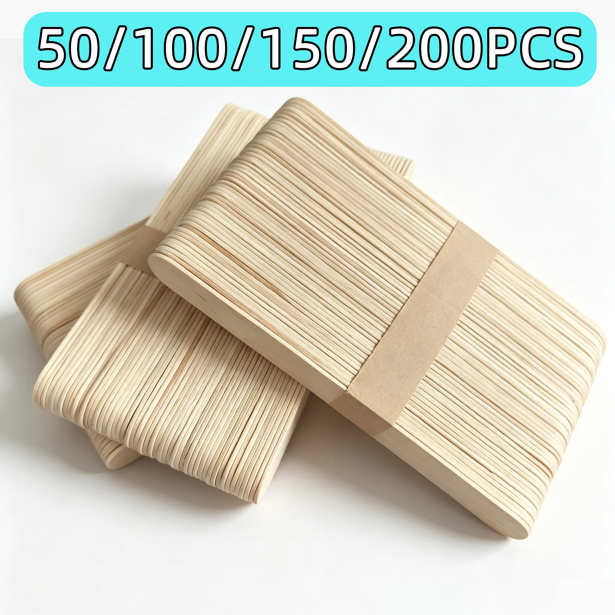 50-200PCS 6 Inch Wooden Stir Sticks, 18mm Wide Craft Sticks, Smooth Splinter-Free Wood, Paint Mixing & Epoxy Resin Tools DIY