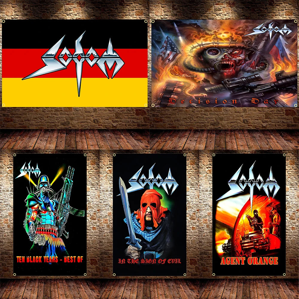 Sodoms Flag Germany Thrash Metal Band Polyester Printing Rock Band Banner For Decor Tapestry