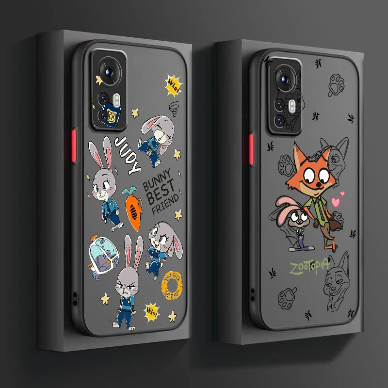 Zootopia Judy Nick Disney Frosted Translucent For Xiaomi Mi 13 12 12T 11T 11 11i 10T 10 9T Pro Lite Ultra 5G Matte Phone Case