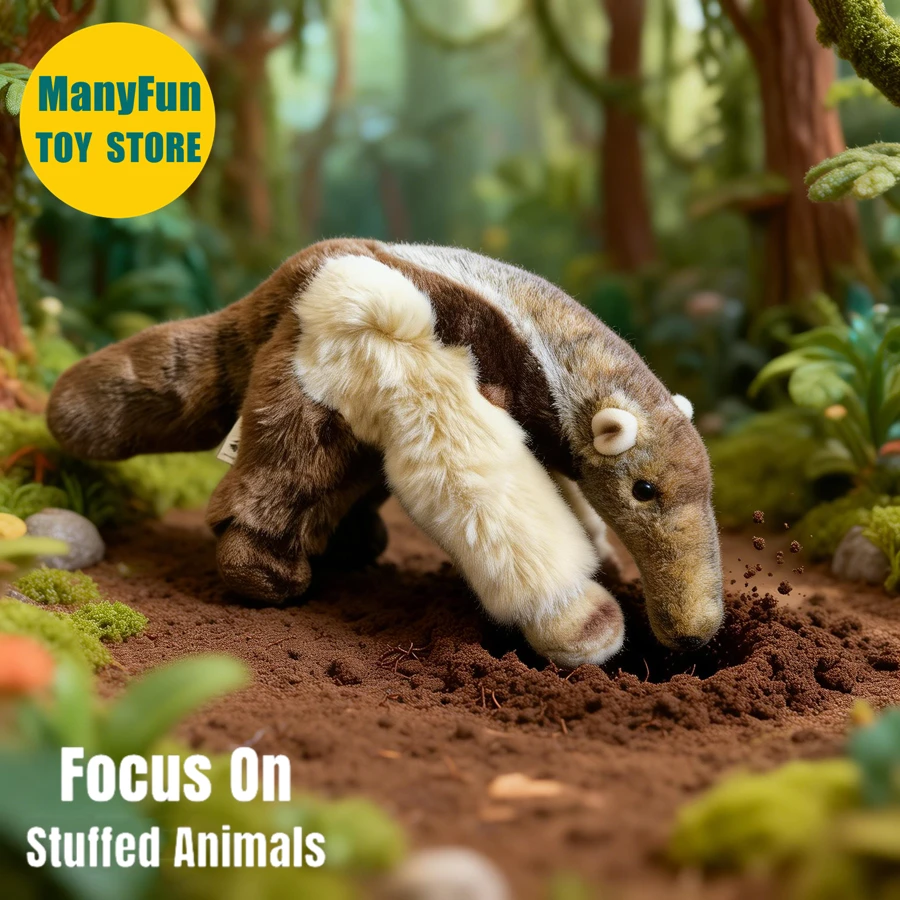 

Realistic Anteater Plushie Tamandua Plush Toy Lifelike Animal Simulation Stuffed Doll Kawaii Toy Gifts Kids Collectors