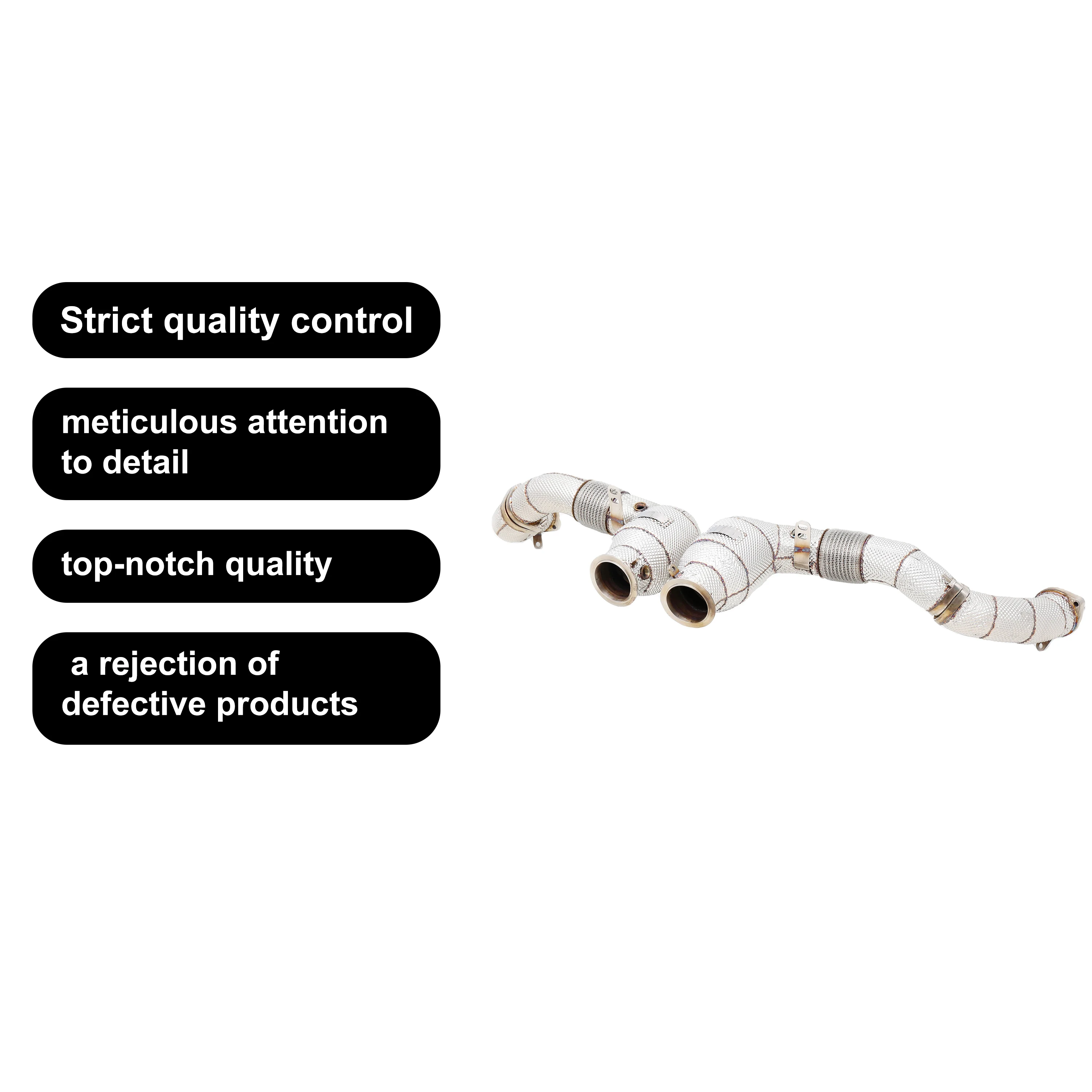 ACE Auspuffsysteme Hochleistungs-SUS304-Downpipe für BMW F95 X5M F96 X6M 4.4T LCi S68 Auspuffrohr mit Hitzeschutz – Detail 7