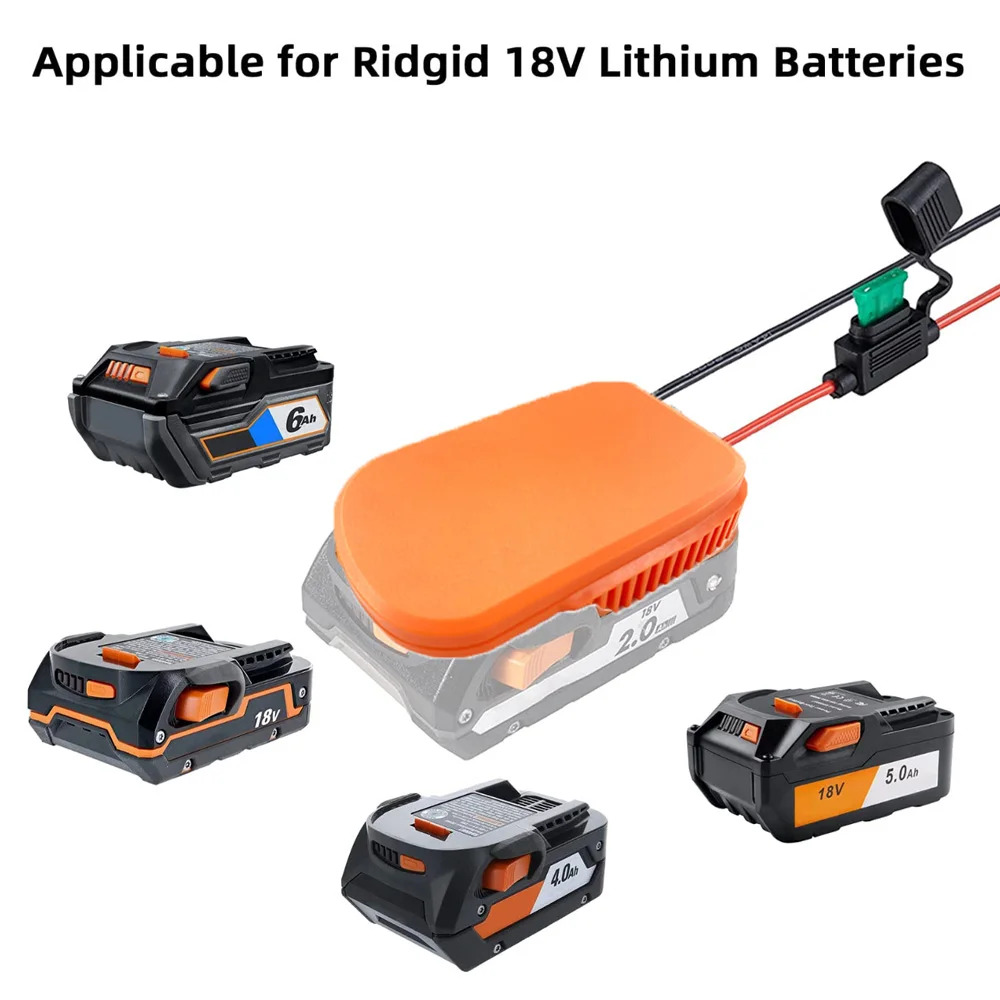 Imagem -04 - Adaptador de Bateria Faça Você Mesmo com Fusível para Ridgid Aeg 18v Hyper Li-ion Bateria Adaptador de Roda de Energia Doca Conector de Alimentação para Ridgid L1815r