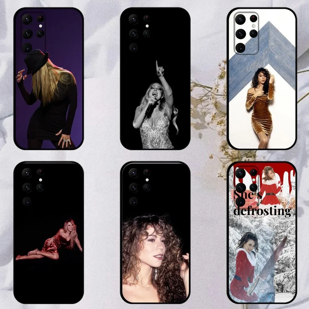 

Singer M-Mariah Carey Phone Case For Samsung S23,23,22,30,21,10,9,Note20 Ultra,Lite,Ultra,5G,Plus,FE,Black Soft Case