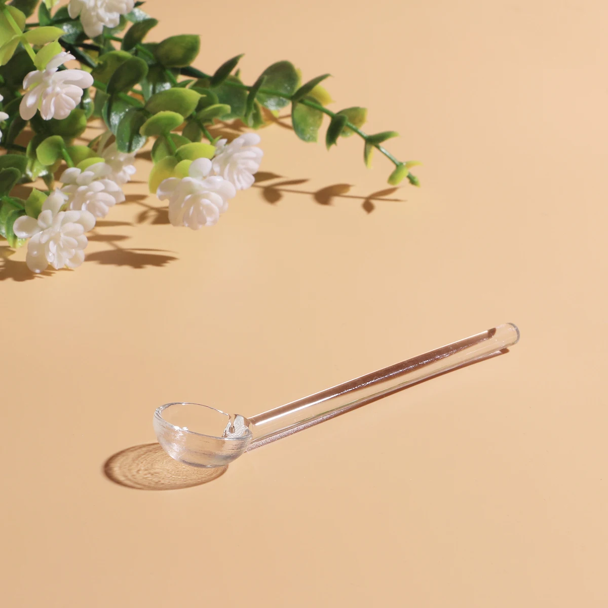 

3pcs Coffee Food Grade Glass Dessert Long Handle Stirring Spoon Clear Teaspoon Sugar Spoon For Tea Cappuccino Espresso Salad