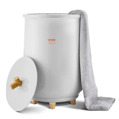 SucceBuy Towel Warmer Bucket 20L Heated Towel Warmer w/ LED Light Auto Shut off & Temperature Setting Large Blanket Warmers SPA