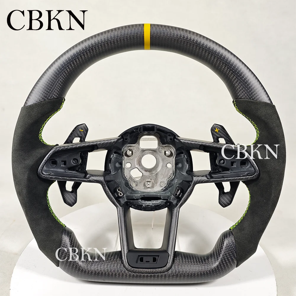 Matte 3K Carbon Fiber Steering Wheel for Audi TT RS R8 MK3 2016-2023  8S 42 Chassis Direct Fit and F1 Style