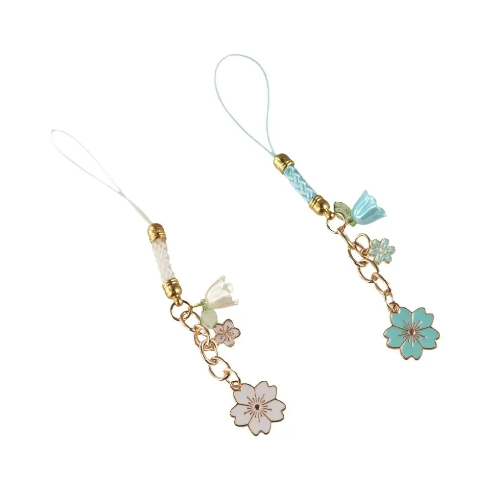 

Брелок для ключей Сакура, чехол для мобильного телефона, брелок, короткий стиль, ремешок для телефона с защитой от потерь, универсальный ремешок для телефона с цветком, подвеска-сумка