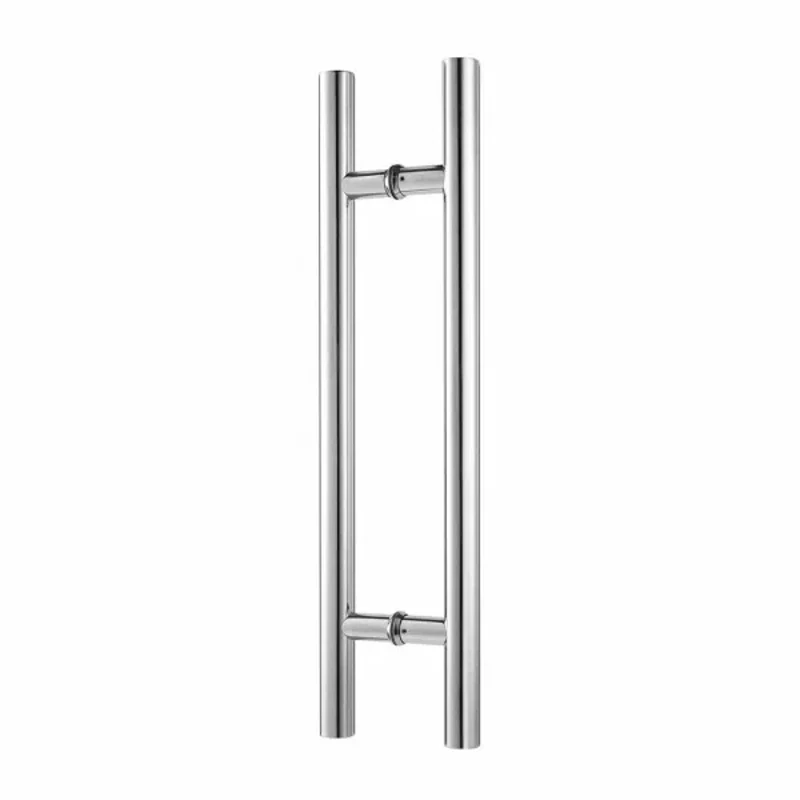 

24 Inches Modern Round Bar Ladder Brushed Stainless Steel Sliding Barn Door Handle for 8-12mm Glass or 40-45mm Wood Door