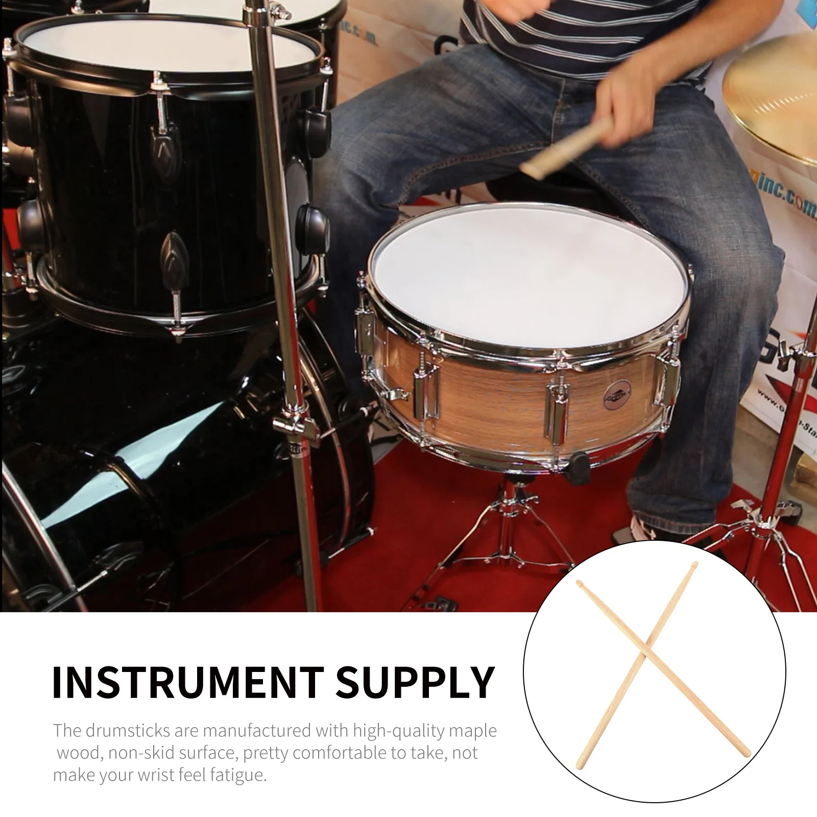 

1Pair Walnut Drum Sticks 7a Elegant Design Good Gravity Sense Perfect for Creating Beautiful Melodies Walnut Drum Sticks