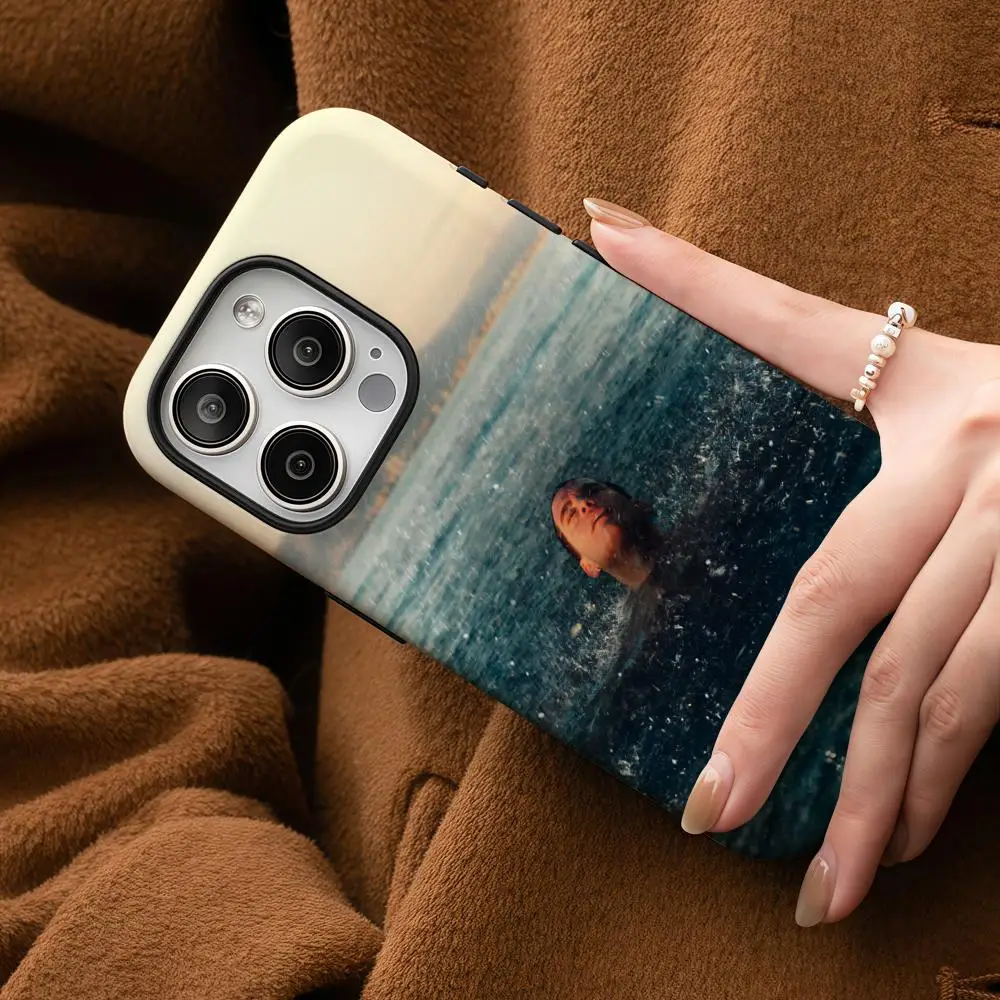 Casing Ponsel La Madruga Delaossa untuk iPhone 16 15 14 13 12 11 Pro Max Plus Film Belakang Cair Dua Lapis HD Mengkilap Cangkang Keras
