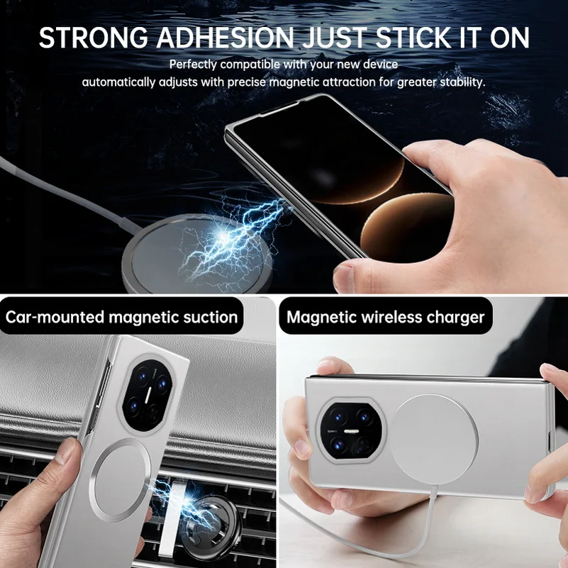 Slim Bezels with Magsafe Magnetic Phone Case for Huawei Mate X7 huawei mate X6 X5 X3 Ultra thin Hard Camera Protect Cover