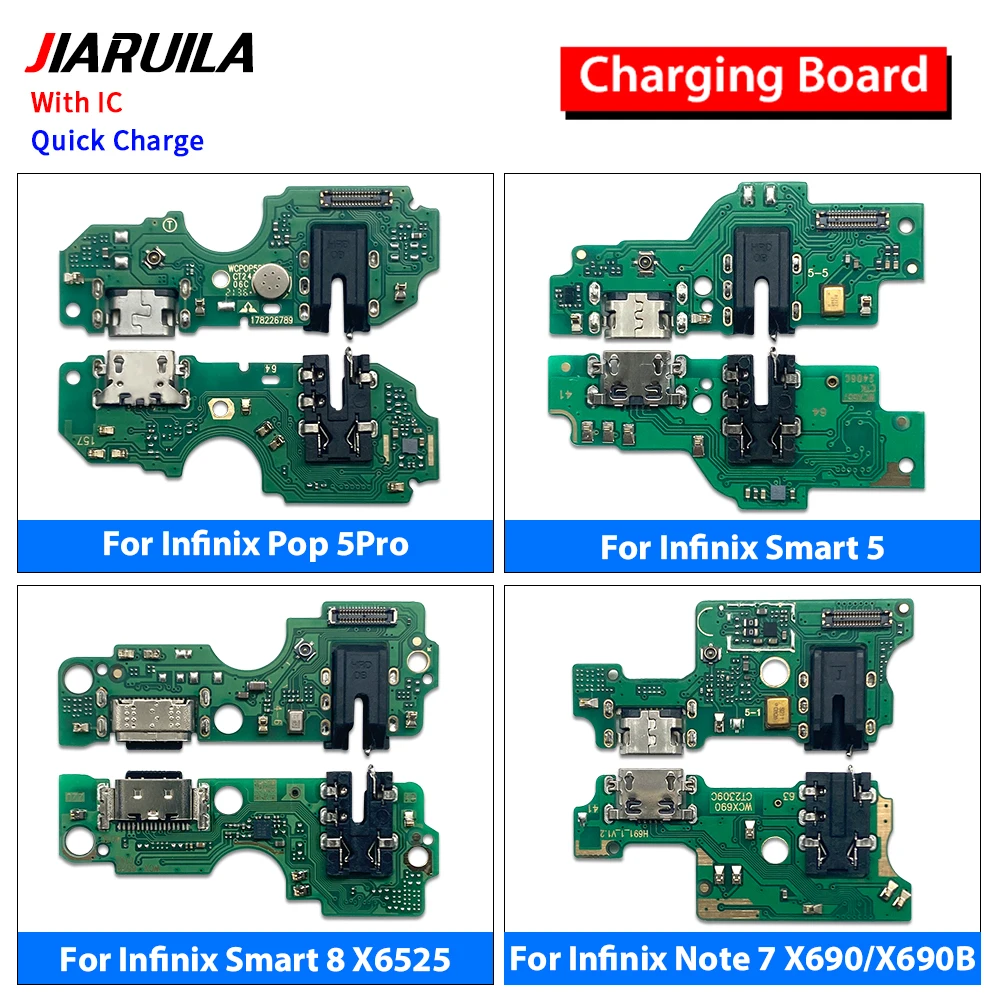 New USB Charge Port Jack Dock Connector Charging Board Flex For Infinix Hot 9/10/11 Play itel P37 LA7 Note 7 Lite 8i Pop 5 Pro