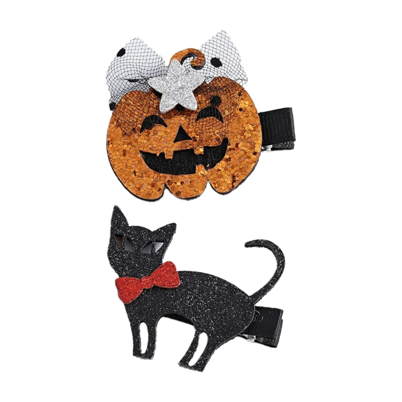 Pony-Haarspange, Geister-Halloween-Haarspangen für kreative Katzen, Kürbis-Snap-Haarspangen, Haarspangen, Frisur-Accessoire