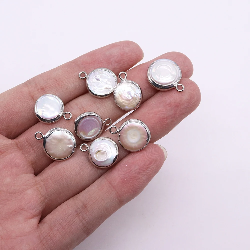 Natural Freshwater Baroque Pearl Pendant Silver Pearl Charm Used for Jewelry DIY Handmade Making Earrings Bracelet Accessories