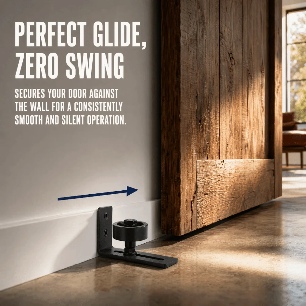 Durable Adjustable Guide Rail Black Carbon Steel Barn Door Guide Rail Sliding Door Guide Door