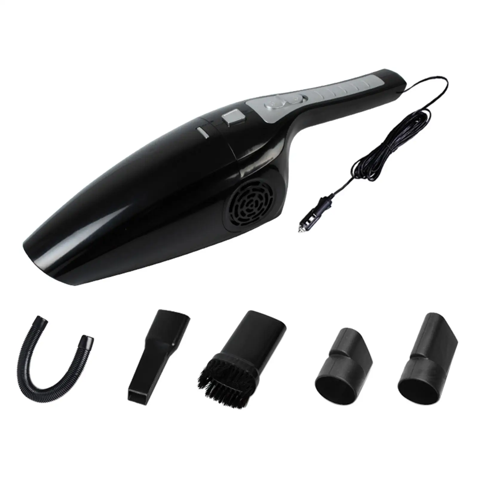 12V Wired Car Vacuum Cleaner Portable with 5 Attachments High Power 120W Lightweight Wet and Dry Use Handheld 16 ft Cord