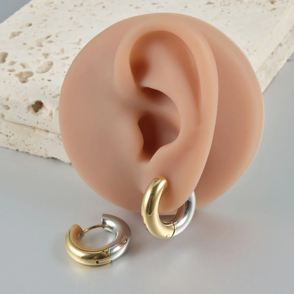 2pcs Silver Gold Stitching color Surgical Steel Earrings Simple Ear Cartilage Tragus Helix Daith Piercing Body Jewelry